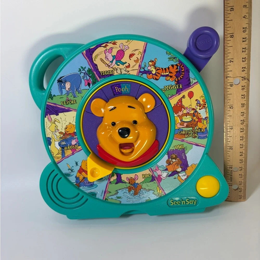 VTG Mattel Winnie the Pooh 1997 See ‘n Say Baby‎ Toddler Toy WORKS Disney